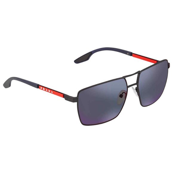 Prada Men's Rectangle Dark Sunglasses